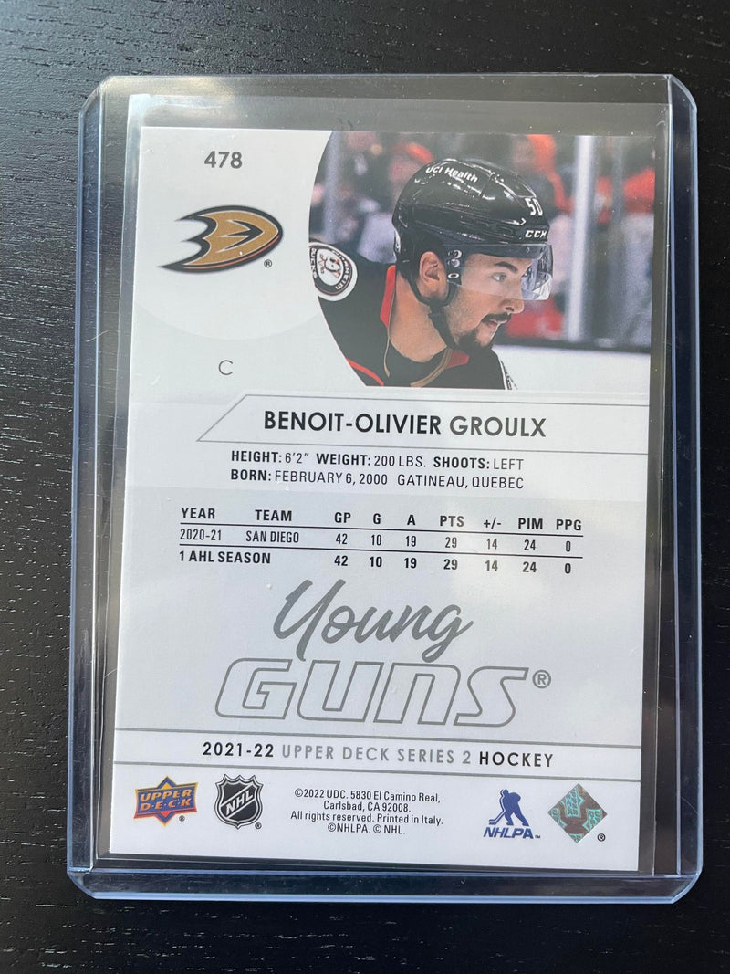 2021 UPPER DECK SERIES TWO - YOUNG GUNS - B. GROULX -