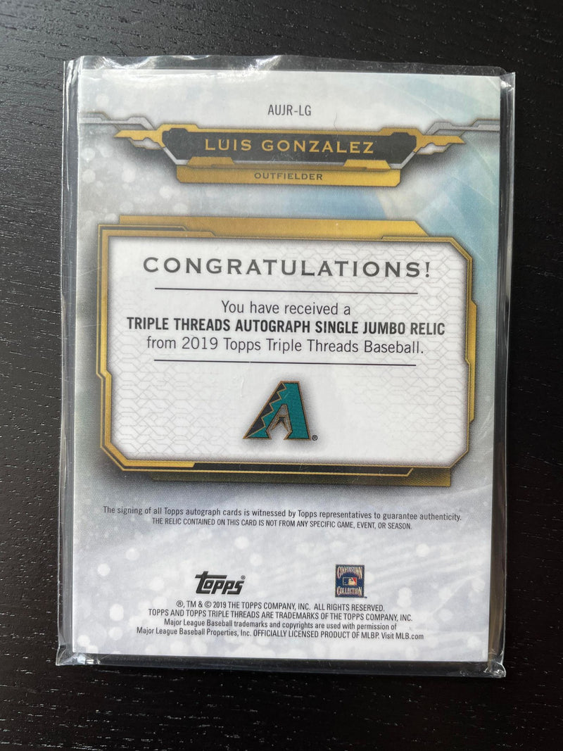 2019 TOPPS TRIPLE THREADS - L. GONZALEZ - #AUJR-LG - #'D/99 - RELIC - AUTOGRAPH