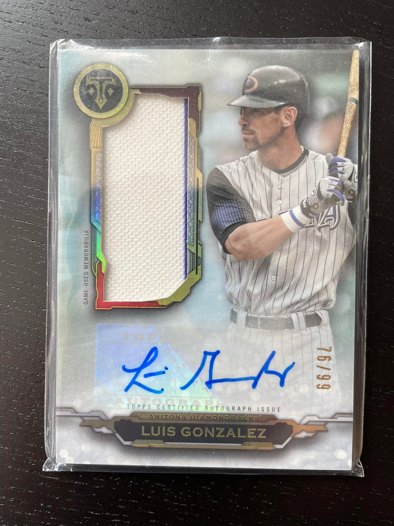 2019 TOPPS TRIPLE THREADS - L. GONZALEZ - #AUJR-LG - #'D/99 - RELIC - AUTOGRAPH