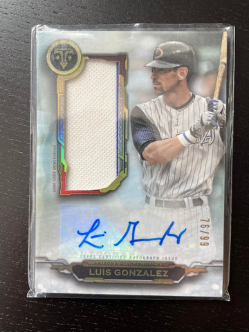 2019 TOPPS TRIPLE THREADS - L. GONZALEZ - #AUJR-LG - #'D/99 - RELIC - AUTOGRAPH