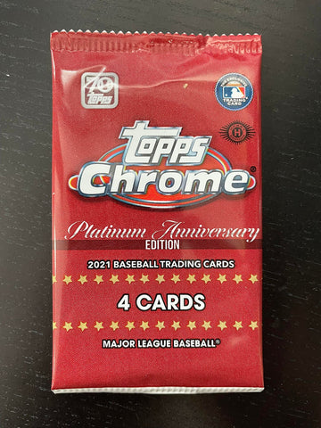 2021 TOPPS CHROME PLATINUM ANNIVERSARY BASEBALL HOBBY PACK