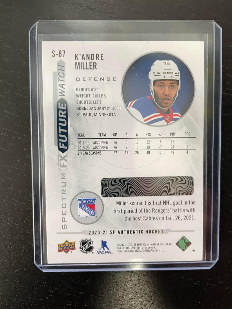 2020 UPPER DECK SP AUTHENTIC - SPECTRUM FX - LEVEL 2 - FUTURE WATCH - K. MILLER -