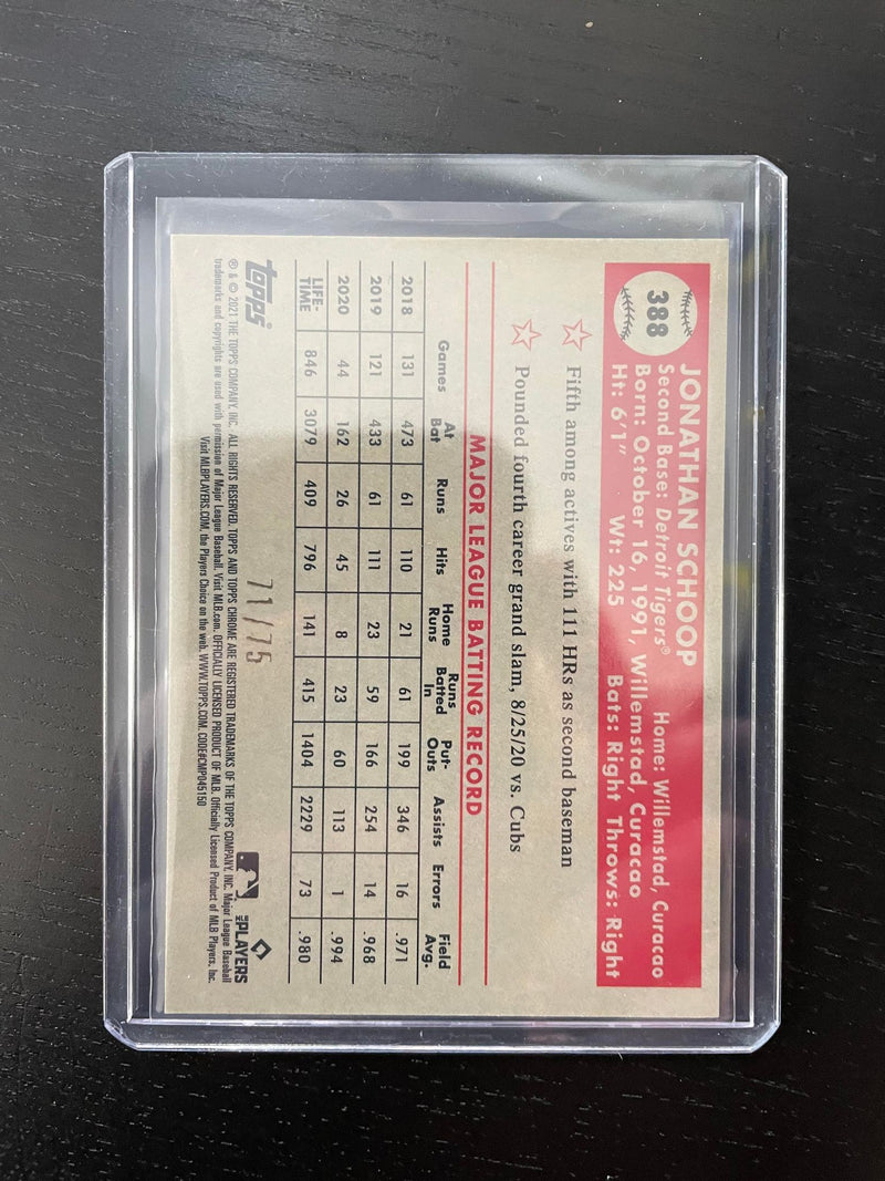 2021 TOPPS CHROME PLATINUM ANNIVERSARY - ROSE GOLD MINI DIAMOND - J. SCHOOP - #388 - #'D/75