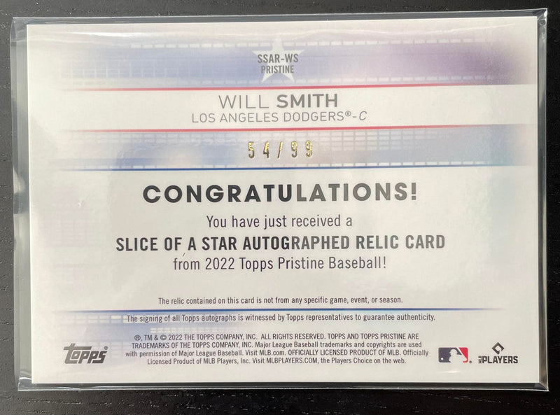 2022 TOPPS PRISTINE - REFRACTOR - SLICE OF A STAR - W. SMITH - #SSAR-WS - #'D/99 - RELIC - AUTOGRAPH