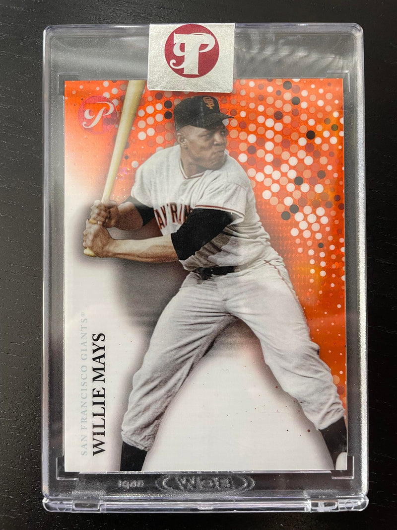 2022 TOPPS PRISTINE - ORANGE ENCASED - W. MAYS - #143 - #'D/25