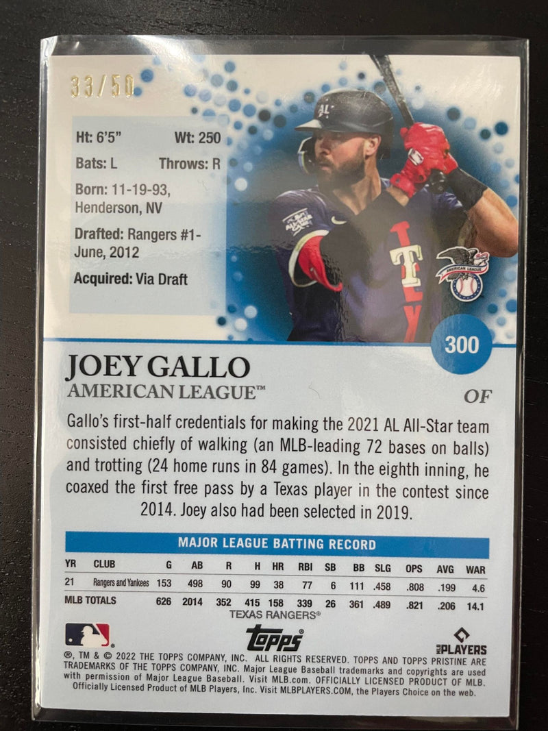 2022 TOPPS PRISTINE - GOLD - J. GALLO - #300 - #'D/50