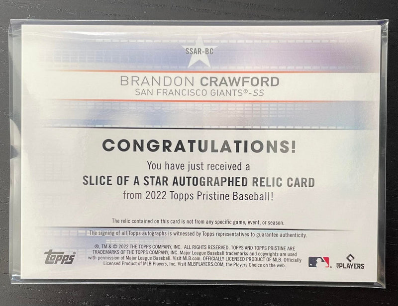 2022 TOPPS PRISTINE - SLICE OF A STAR - B. CRAWFORD -