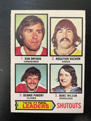 1977 O-PEE-CHEE - SHUTOUTS LEADERS - K. DRYDEN / R. VACHON / B. PARENT / D. WILSON -