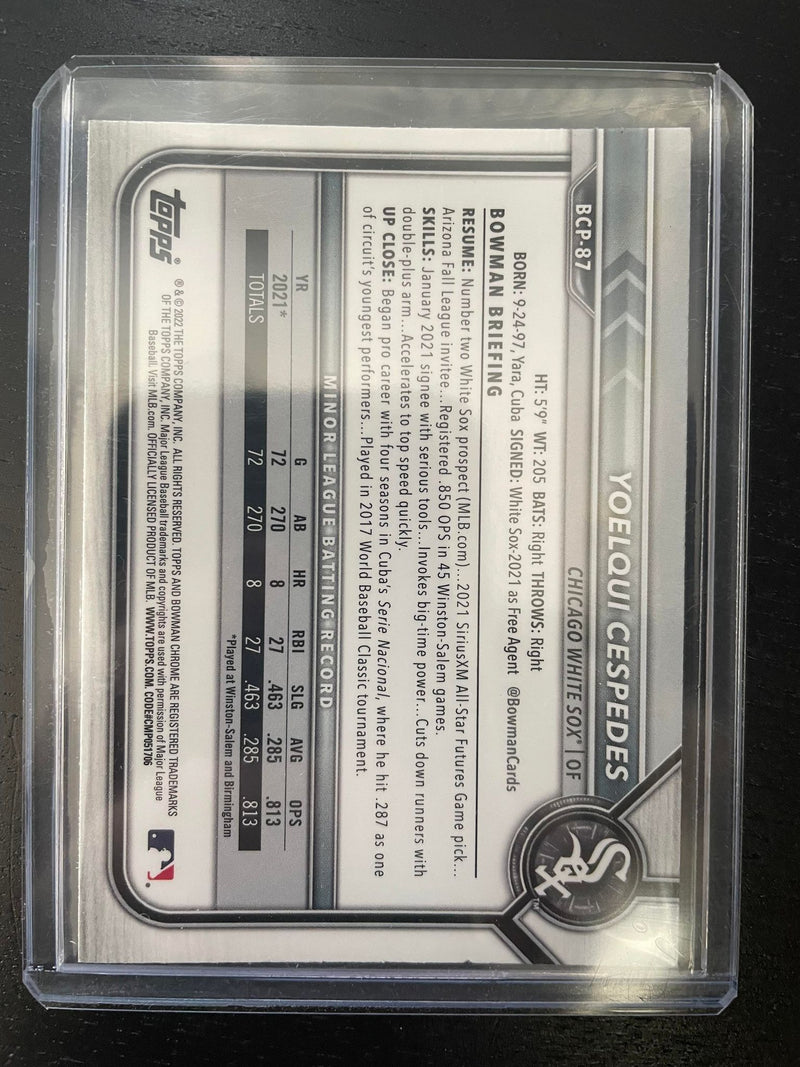 2022 TOPPS BOWMAN - CHROME - ATOMIC REFRACTOR - Y. CESPEDES -