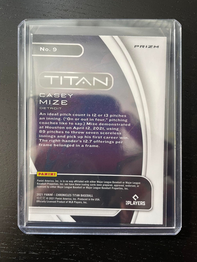 2021 PANINI CHRONICLES - TITAN - PURPLE VELOCITY PRIZM - C. MIZE -