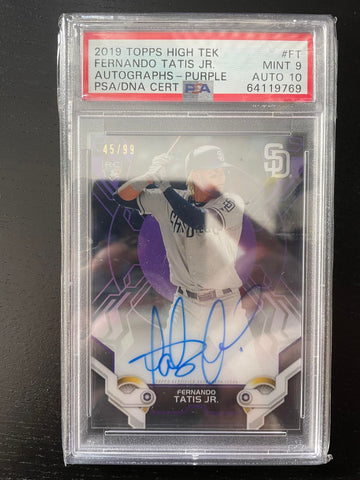 2019 TOPPS HIGH TEK - PURPLE - F. TATIS JR. - #FT - #'D/99 - RC - PSA 9 - AUTOGRAPH 10***