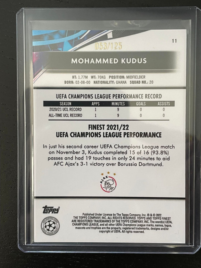 2021 TOPPS FINEST UEFA CHAMPIONS LEAGUE - PINK REFRACTOR - M. KUDUS - #11 - #'D/125