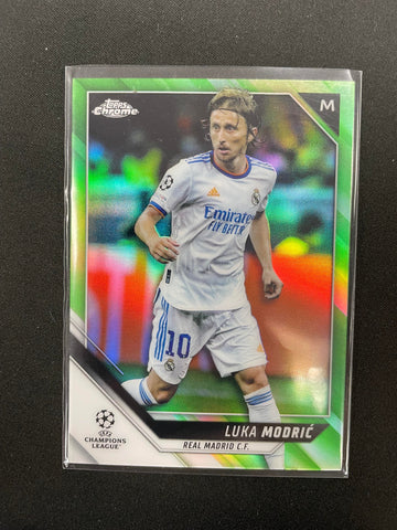 2022 TOPPS CHROME UEFA CHAMPIONS LEAGUE - NEON GREEN REFRACTOR - L. MODRIC - #85 - #'D/99