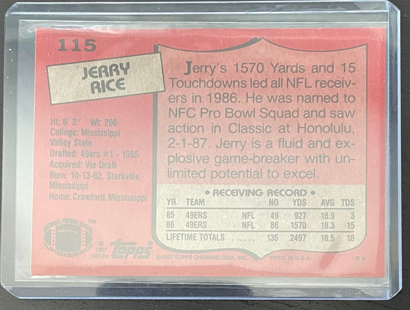 1987 TOPPS - J. RICE -