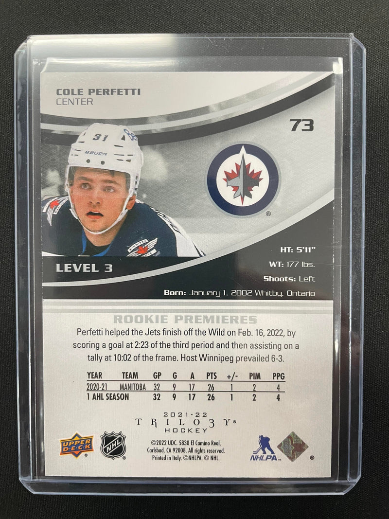 2021 UPPER DECK - TRILOGY - ROOKIE PREMIERES - C. PERFETTI - #73 - #'D/299 - RC