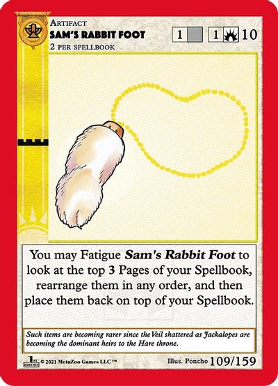 Sam's Rabbit Foot [Cryptid Nation: Kickstarter Edition]