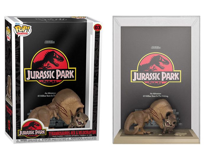 JURASSIC PARK TYRANNOSAURUS REX & VELOCIRAPTOR MOVIE POSTER POP