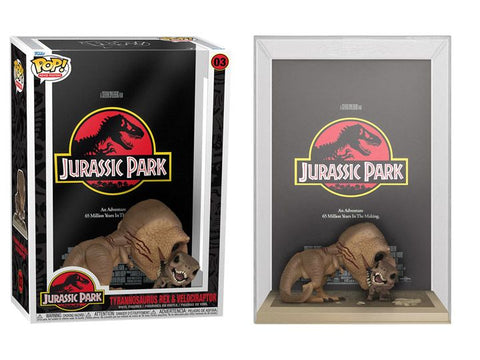 JURASSIC PARK TYRANNOSAURUS REX & VELOCIRAPTOR MOVIE POSTER POP