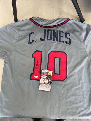 CHIPPER JONES - AUTOGRAPHED JERSEY - JSA AUTHENTICATED