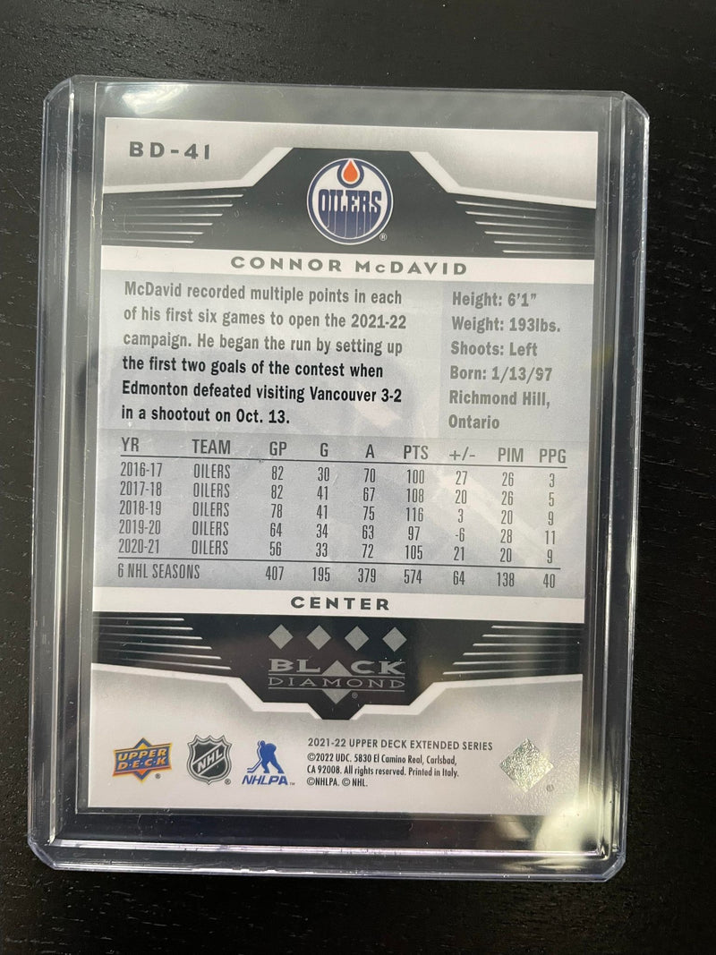 2021 UPPER DECK EXTENDED SERIES - QUAD DIAMOND - BLACK DIAMOND - C. MCDAVID -