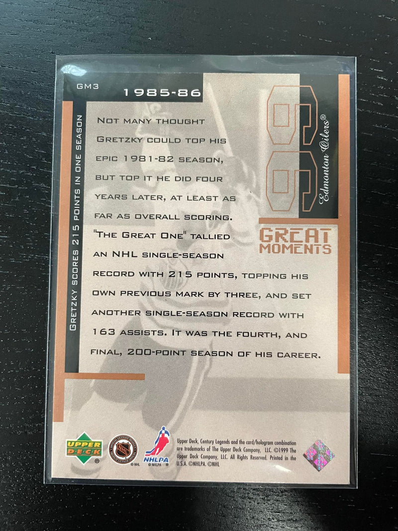 1999 UPPER DECK CENTURY LEGENDS - GREAT MOMENTS - W. GRETZKY -