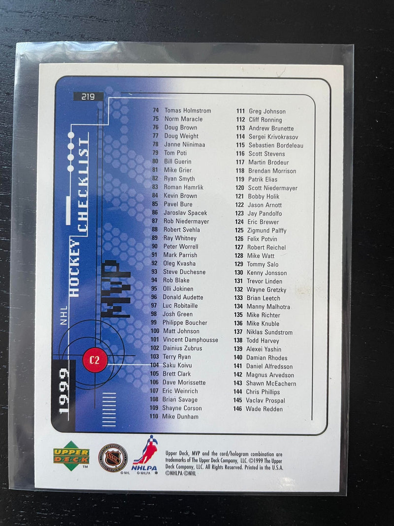1999 UPPER DECK - MVP - W. GRETZKY - SELECT YOUR CARD