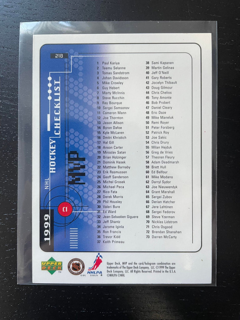 1999 UPPER DECK - MVP - W. GRETZKY - SELECT YOUR CARD