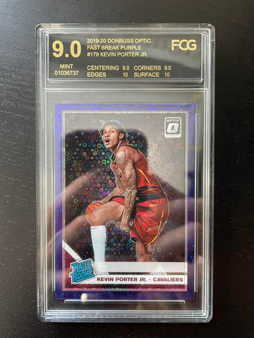 2019 PANINI DONRUSS OPTIC - FAST BREAK PURPLE DISCO PRIZM - RATED ROOKIE - K. PORTER JR. - #179 - #'D/95 - RC - FCG 9***