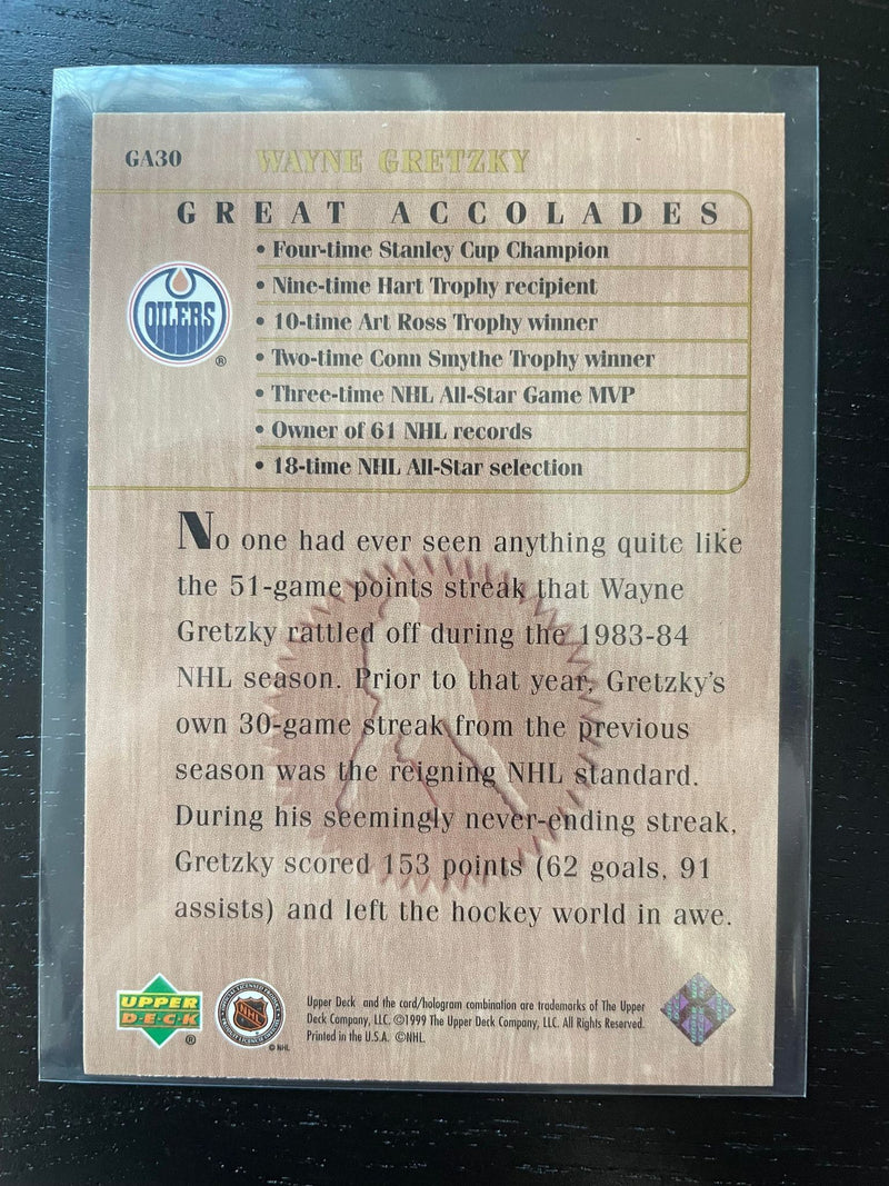 1999 UPPER DECK - GREAT ACCOLADES - W. GRETZKY - SELECT YOUR CARD