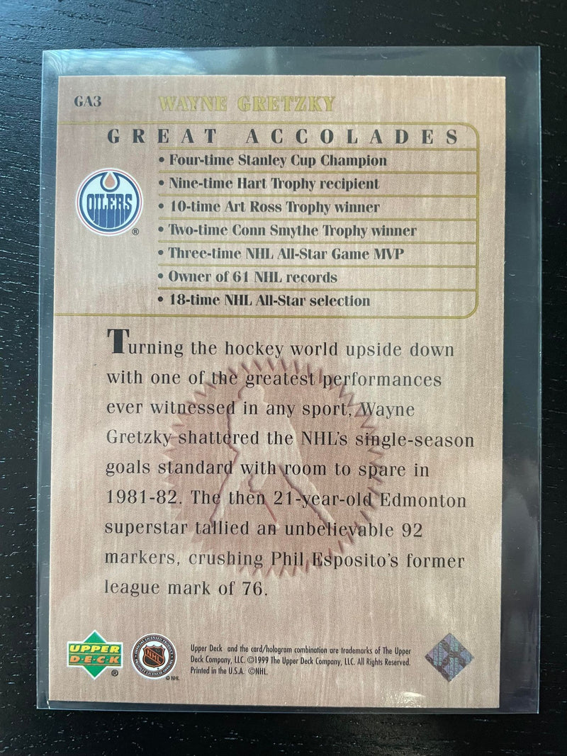 1999 UPPER DECK - GREAT ACCOLADES - W. GRETZKY - SELECT YOUR CARD