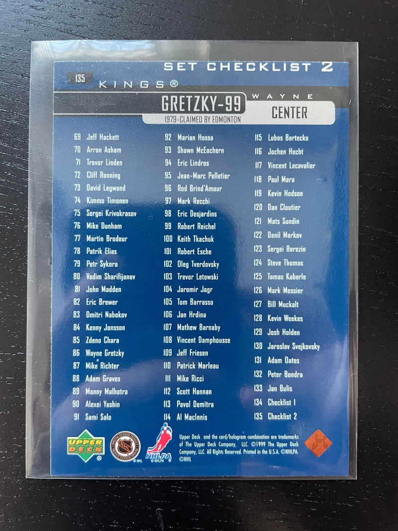 1999 UPPER DECK - W, GRETZKY - SELECT YOUR CARD