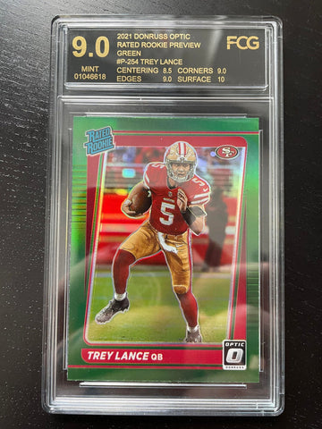 2021 PANINI DONRUSS OPTIC - GREEN RATED ROOKIE PREVIEW - T. LANCE - #P-254 - FCG 9 - RC