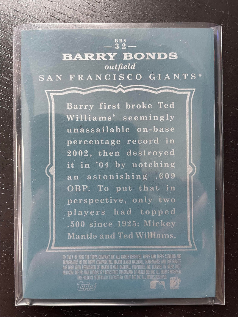 2007 TOPPS STERLING - B. BONDS - SELECT YOUR CARD