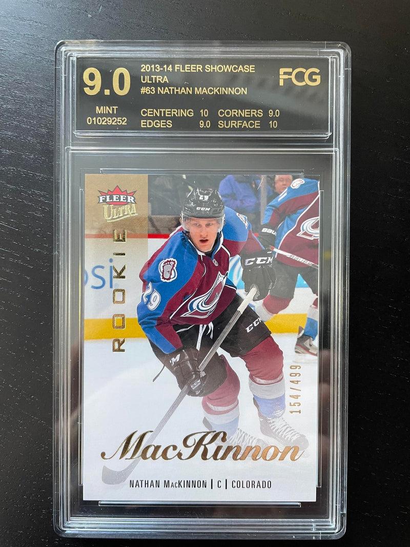 2013 FLEER SHOWCASE - ROOKIE - N. MACKINNON - #63 - #'D/499 - FCG 9 -RC