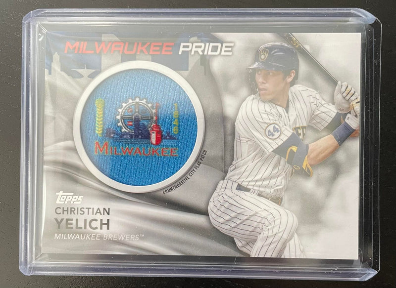 2022 TOPPS SERIES ONE - CITY FLAG PATCH CARD - C. YELICH -