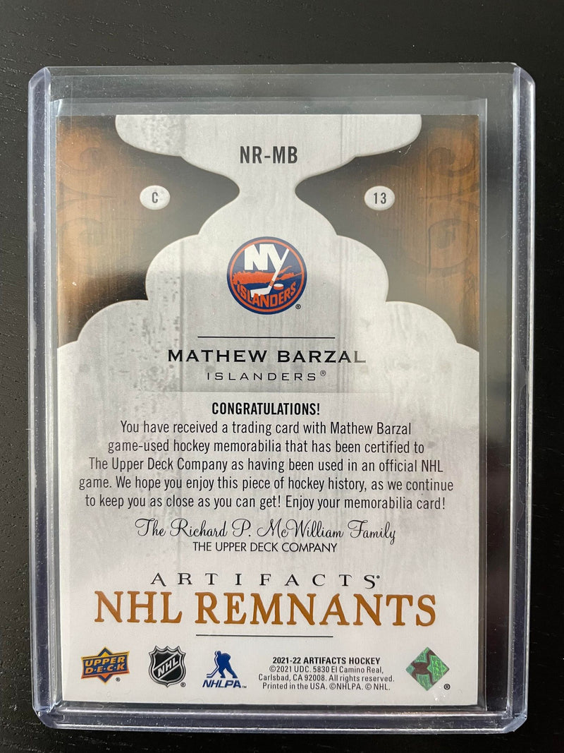2021 UPPER DECK ARTIFACTS - NHL REMNANTS - M. BARZAL -
