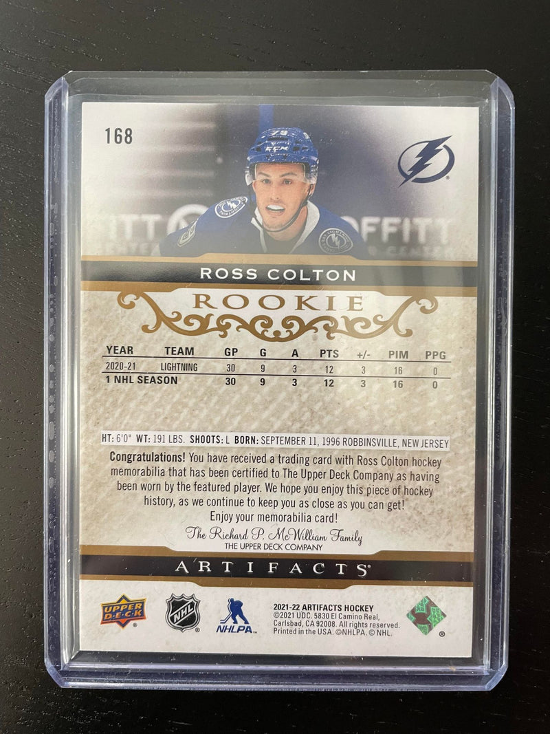 2021 UPPER DECK ARTIFACTS - ROOKIE - R. COLTON - #168 - #'D/799 - DUAL RELIC - RC