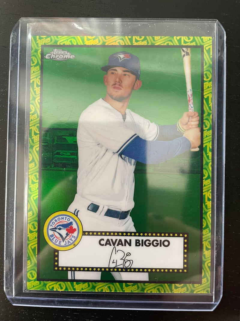 2021 TOPPS CHROME PLATINUM ANNIVERSARY SERIES - GREEN & YELLOW REFRACTOR - C. BIGGIO - #273 - #'D/99
