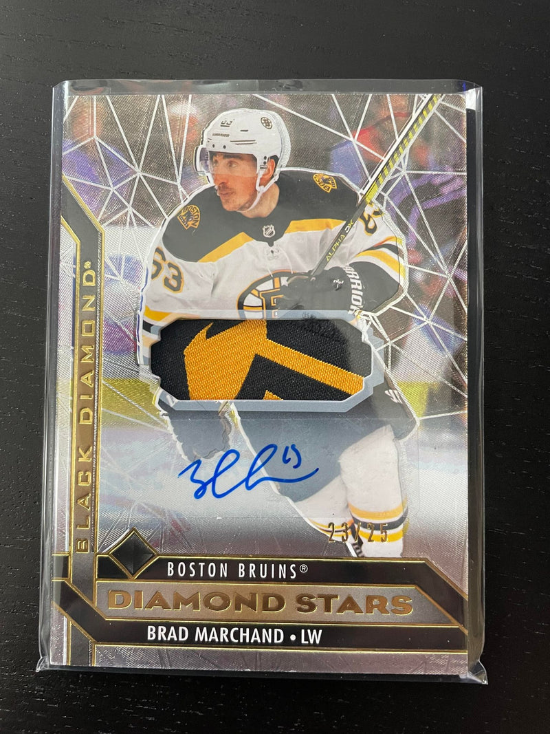 2020 UPPER DECK BLACK DIAMOND - DIAMOND STARS - B. MARCHAND - #BDS-BM - #'D/25 - RELIC - AUTOGRAPH