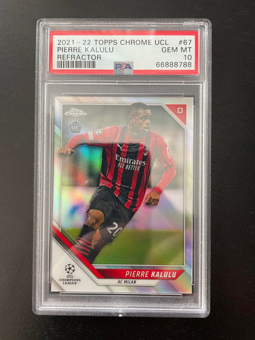 2021 TOPPS CHROME UCL - REFRACTOR - P. KALULU - #67 - PSA 10 - RC***