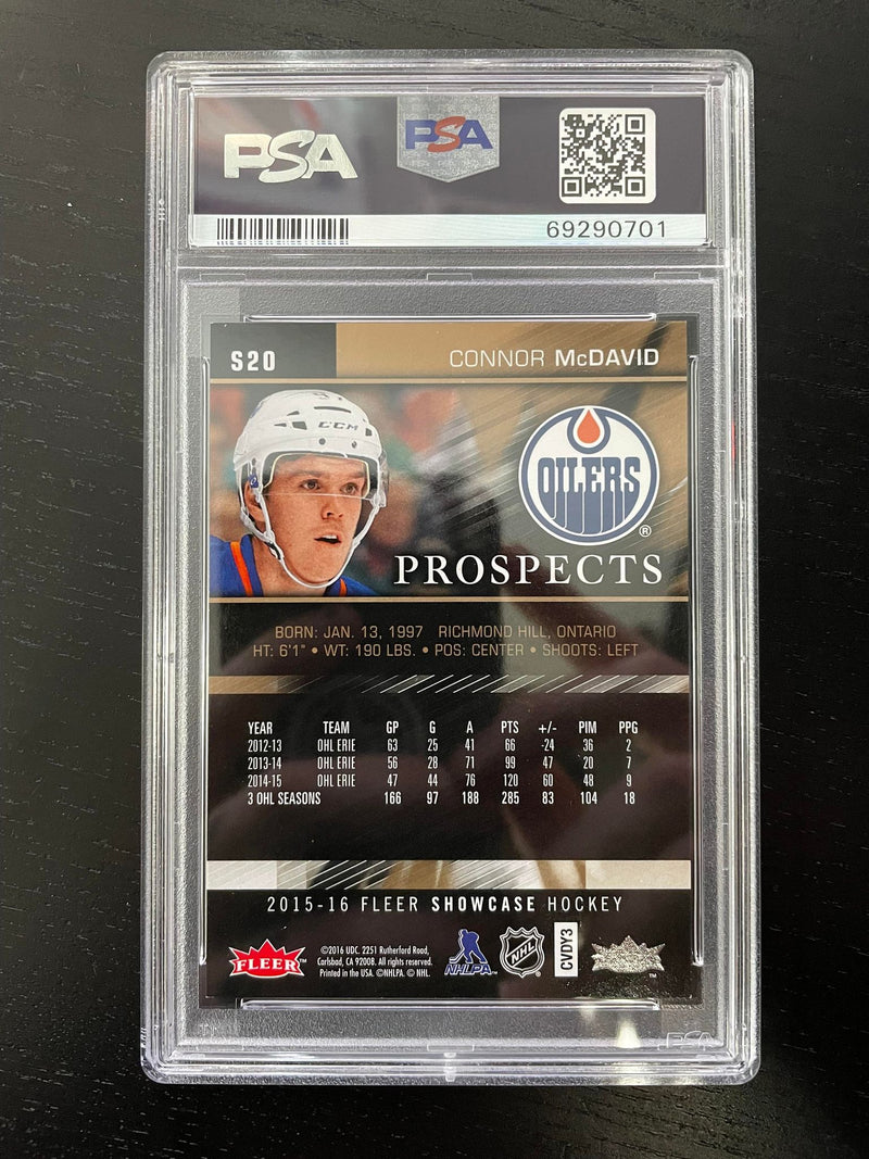 2015 FLEER SHOWCASE - SKYBOX PREMIUM - PROSPECTS - C. MCDAVID - #S20 - #'D/499 - PSA 8 - RC