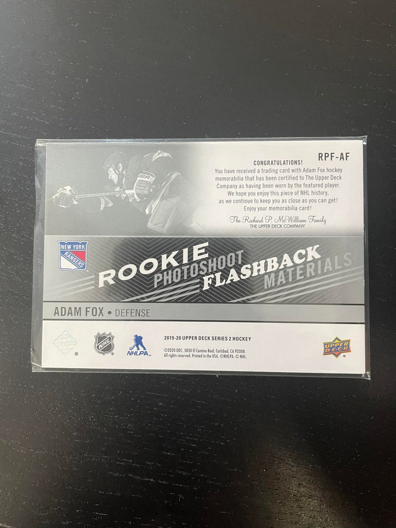 2019 UPPER DECK SERIES TWO - ROOKIE PHOTOSHOOT FLASHBACK MATERIALS - A. FOX -