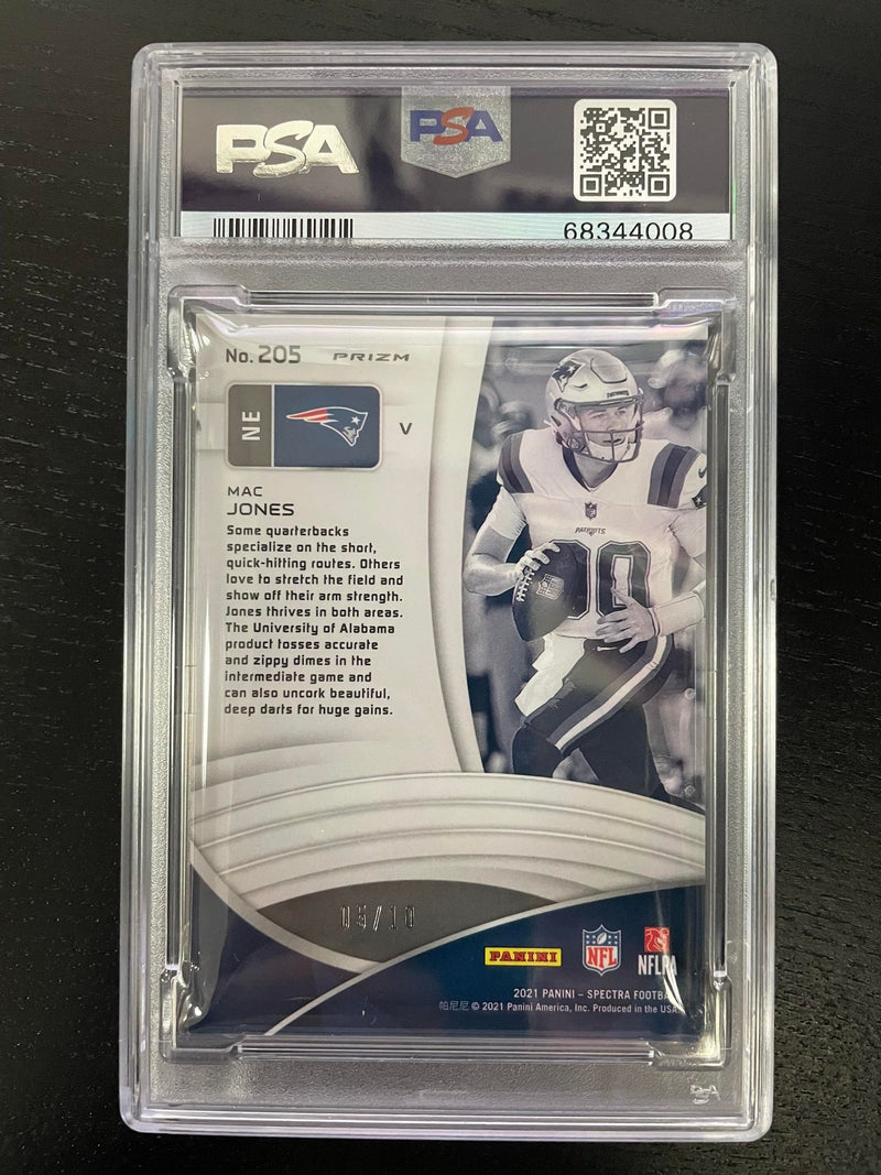 2021 PANINI SPECTRA - VARIATION NEON ORANGE - M. JONES - #205 - #'D/10 - PSA 8.5 - RC