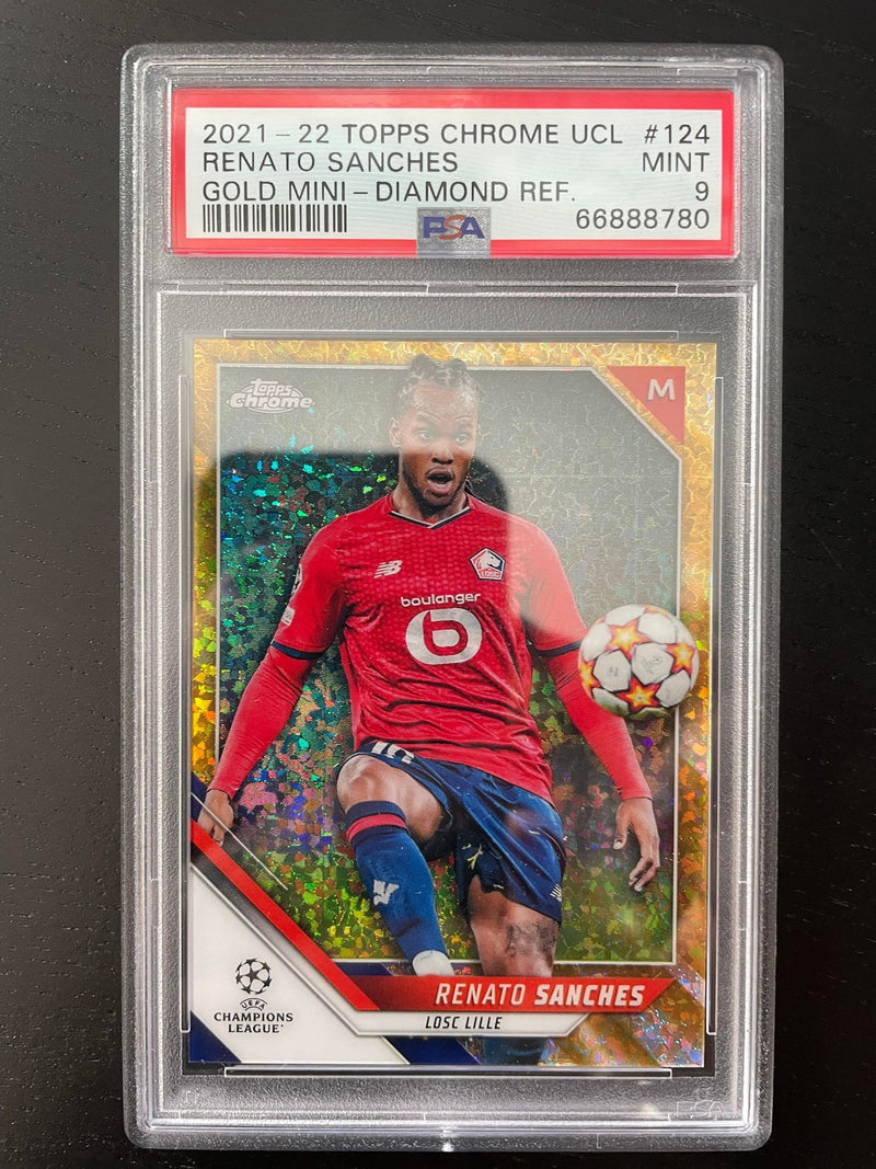 2021 TOPPS CHROME UCL - GOLD MINI DIAMOND REFRACTOR - R. SANCHES - #124 - #'D/50 - PSA 9***