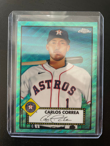2021 TOPPS CHROME PLATINUM ANNIVERSARY - AQUA WAVE REFRACTOR - C. CORREA - #274