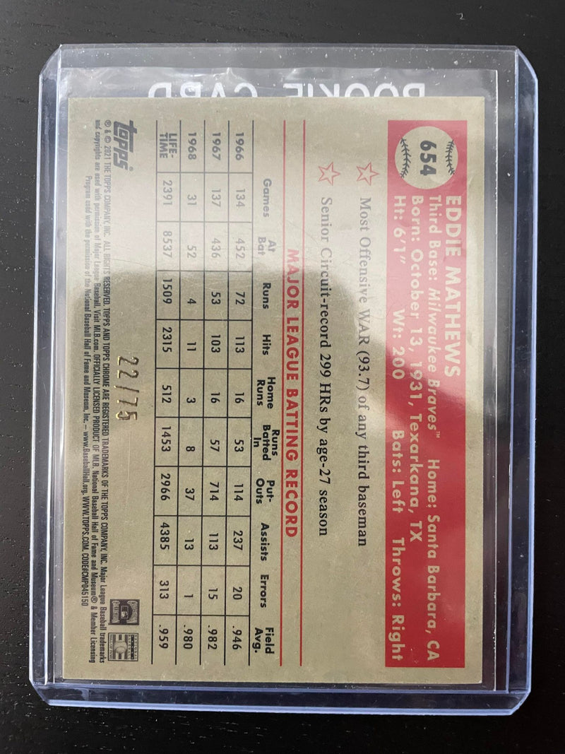 2021 TOPPS CHROME PLATINUM ANNIVERSARY - ROSE GOLD - E. MATHEWS - #654 - #'D/75