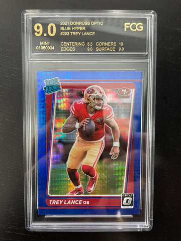 2021 PANINI DONRUSS OPTIC - BLUE HYPER - RATED ROOKIE - T. LANCE - #203 - FCG 9 - RC
