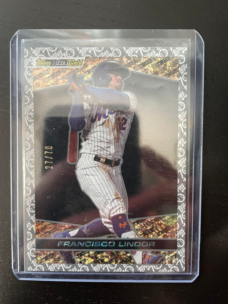 2021 TOPPS UPDATE - TOPPS BLACK GOLD - PLATINUM ANNIVERSARY - F. LINDOR - #BG-5 - #'D/70