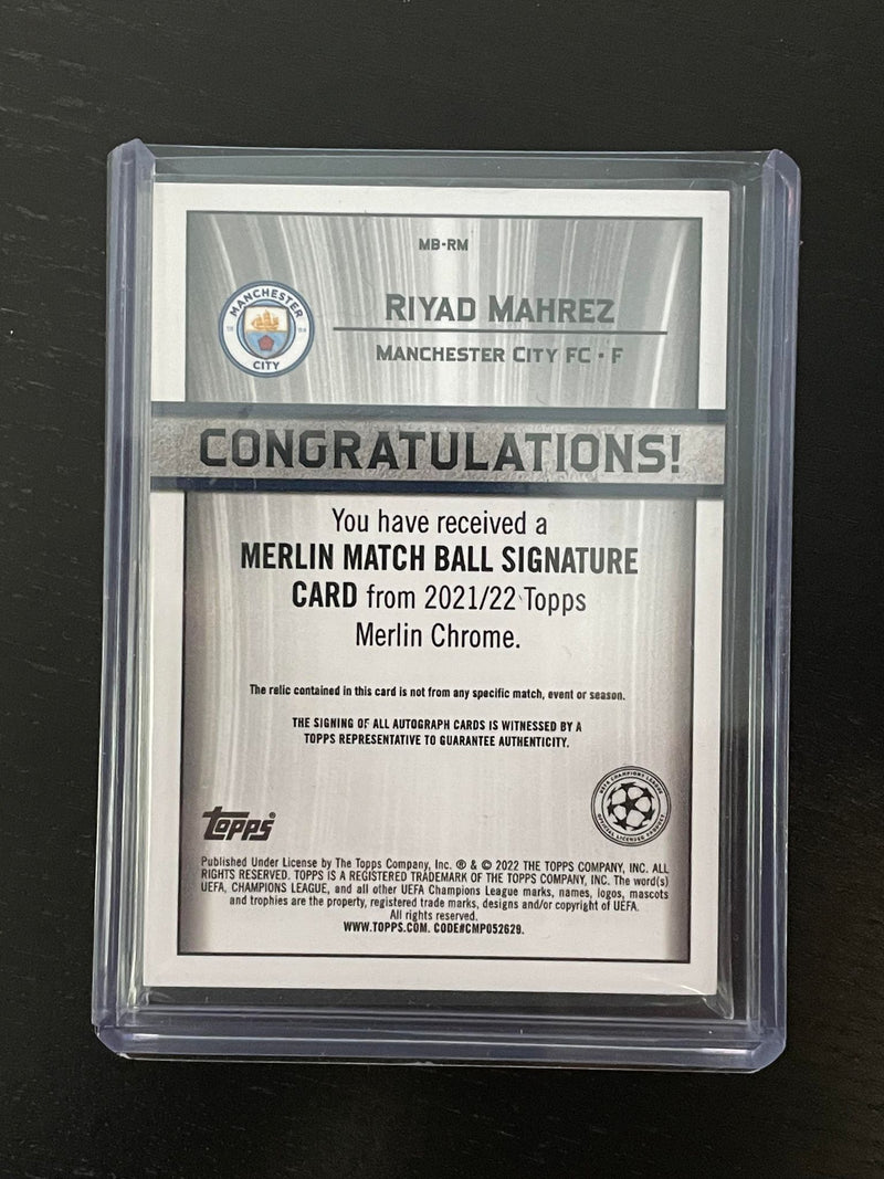 2022 TOPPS MERLIN CHROME UEFA - MATCH BALL - R. MAHREZ -