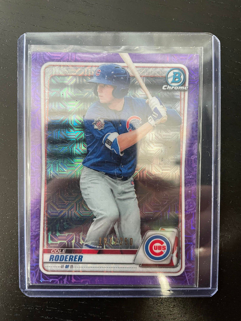 2020 TOPPS BOWMAN CHROME - PURPLE  MOJO REFRACTOR - C. RODERER - #BCP-206 - #'D/250